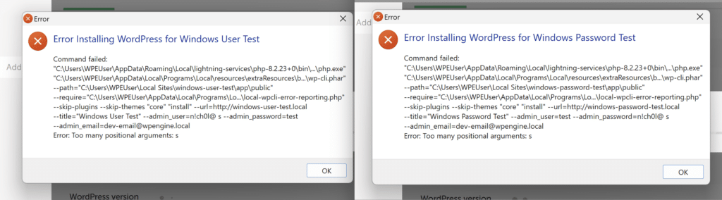 Troubleshoot: Windows + Local - Local